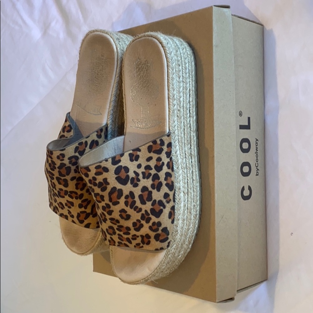 Espadrille leopard mule